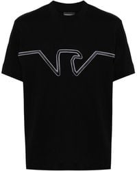 Emporio Armani - Logo-Embroidered Cotton T-Shirt - Lyst