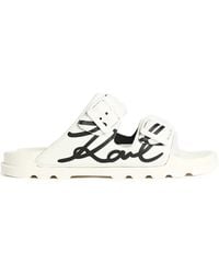 Karl Lagerfeld - Kondo Tred 2-Strap Logo-Print Sandals - Lyst