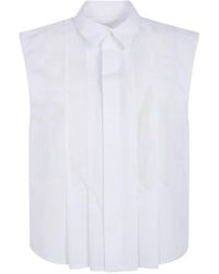 Sacai - Pleated Sleeveless Shirt - Lyst