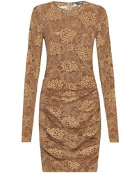 Dolce & Gabbana - Floral-lace Semi-sheer Minidress - Lyst