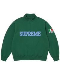 Supreme - Flag-Detail Half-Zip Sweatshirt - Lyst