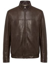 Canali - Zip-Up Leather Jacket - Lyst