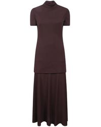 Jil Sander - Fluid Viscose High-Neck Dress - Lyst