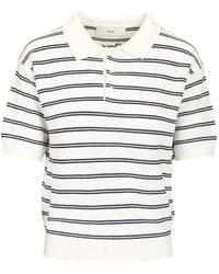 DUNST - Striped Knitted Polo Top - Lyst