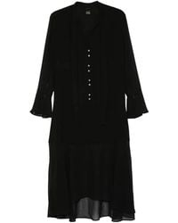 Pinko - Georgette Button Front Tie Dress - Lyst