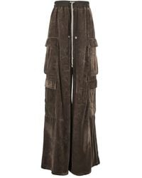 Rick Owens - Fluwelen Broek Met Cargo Zak - Lyst