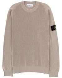 Stone Island - 5100029 Micro Stitch Soft Organic Cotton Loose-Fit Crewneck Jumper With Raglan Sleeves - Lyst