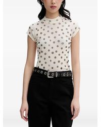 Miss Sixty - Polka-Dot Lip-Print Raglan-Sleeved T-Shirt - Lyst