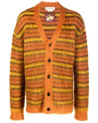 Marni - Striped Mohair Blend Cardigan - Lyst