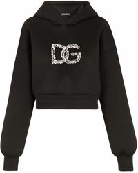 Dolce & Gabbana - Hoodie crop à logo DG - Lyst
