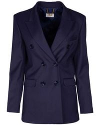 Elisabetta Franchi - Peak-Lapels Double-Breasted Blazer - Lyst