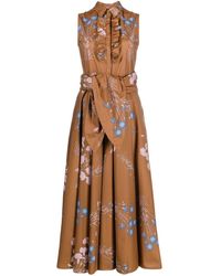 Giambattista Valli - Floral-print Cotton Midi Dress - Lyst