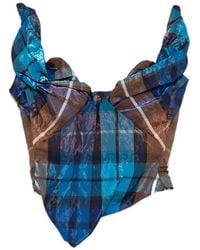Vivienne Westwood - Tartan-Print Draped Corset Top - Lyst