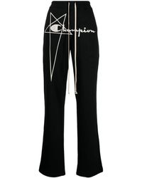 Rick Owens X Champion - Logo-Embroidered Track Trousers - Lyst