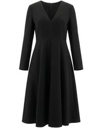 Valentino Garavani - V-Neck Long-Sleeve Dress - Lyst