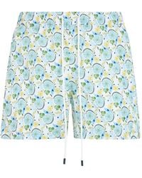 Fedeli - Floral-Print Drawstring Swim Shorts - Lyst