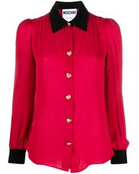 Moschino - Spread-collar Silk Shirt - Lyst