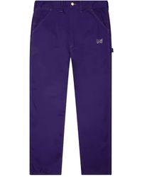 Needles - Twill-Hose mit Schmetterlingsstickerei - Lyst
