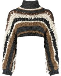 Brunello Cucinelli - Pull Rayé À Sequins - Lyst