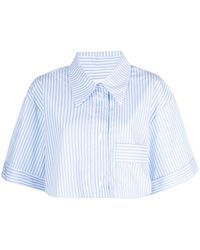 Viktor & Rolf - Striped Cropped Organic-cotton Shirt - Lyst