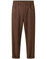 Brunello Cucinelli - Pantalon Ample À Taille Élastiquée - Lyst