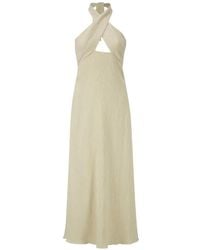 Johanna Ortiz - Light Heart Halterneck Crinkled-Finish Midi Dress - Lyst