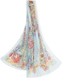 Etro - Floral-Print Silk Scarf - Lyst