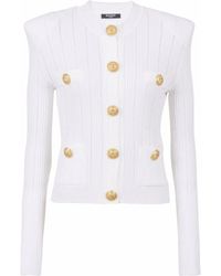 Balmain - Cozy Knit Crop Cardigan For - Lyst