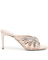 Rene Caovilla - 90Mm Crystal-Embellished Leather Sandals - Lyst