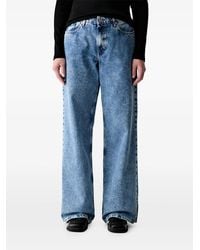 KARL LAGERFELD - Logo-Patch Wide-Leg Jeans - Lyst