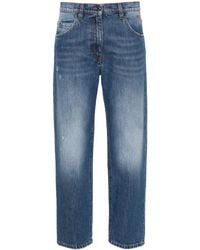 MSGM - Halbhohe Cropped-Jeans - Lyst