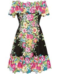 Etro - Schulterfreies Kleid mit Blumen-Print - Lyst