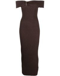 Peserico - Glitter-detail Ribbed-knit Long Dress - Lyst