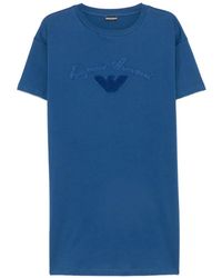 Emporio Armani - Logo-Embroidered T-Shirt Beach Dress - Lyst
