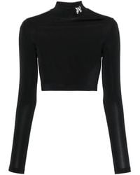 Palm Angels - Embroidered-Logo Cropped Top - Lyst