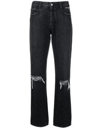 Stella McCartney - Distressed Straight-Leg Jeans - Lyst