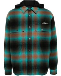 Amiri - Check Embroidered-Logo Shirt Jacket - Lyst
