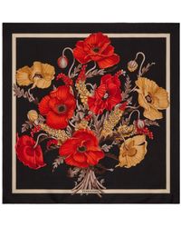 Ferragamo - Poppies-print Silk Foulard - Lyst