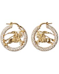 Burberry - Equestrian-Knight Hoop Earrings - Lyst