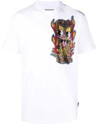 Philipp Plein - T-Shirt Mit Verziertem Hawaii-Motiv - Lyst
