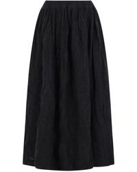 Daniela Gregis - Crinkled Wool Midi Skirt - Lyst
