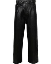 Vetements - Leather Wide-Leg Trousers - Lyst