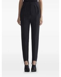 Mugler - Pinstriped Slit Hem Trousers - Lyst