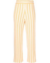 Jil Sander - Striped Cropped Trousers - Lyst