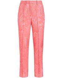 Etro - Floral-embroidered Cropped Trousers - Lyst