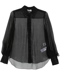 Chloé - Sheer Puff-Sleeve Blouse - Lyst