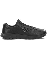 Prada - Prax 2.0 Logo-Plaque Leather Sneakers - Lyst
