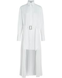 Karl Lagerfeld - Pleated Belted Shirt Dress - Lyst