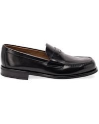 Prada - Brushed Leather Loafers - Lyst