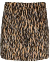 MSGM - Leopard Print Mini Skirt - Lyst